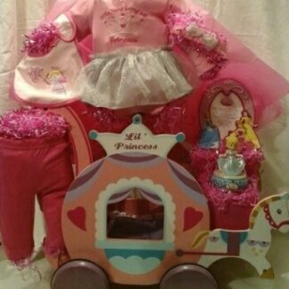 Pink Cinderella Carriage Doll Stroller Basket